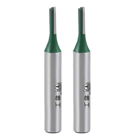 uxcell Router Bit 1/4" Shank 1/8" Cutting Dia Single Straight Flutes Carbide for Woodworking Milling Cutter Tool Green 2 Pcs...